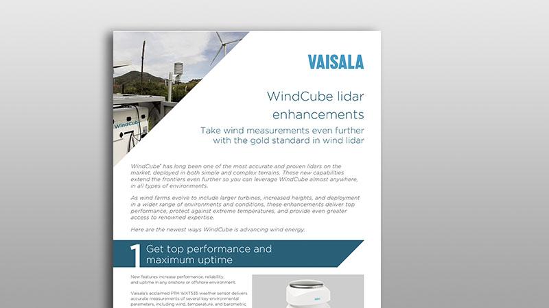 WindCube enhancements: At-a-Glance