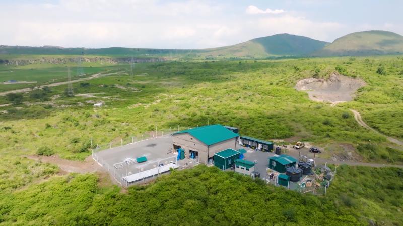 Octavia Carbon - site de capture du carbone dans la vallée du Rift au Kenya, vu par drone.