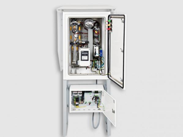 Der Optimus™ DGA-Monitor OPT100 von Vaisala für die erweiterte Gas-in-Öl-Analyse mit dem Gesamtgasdruckverfahren zur Erkennung von Luftleckagen in Transformatoren.
