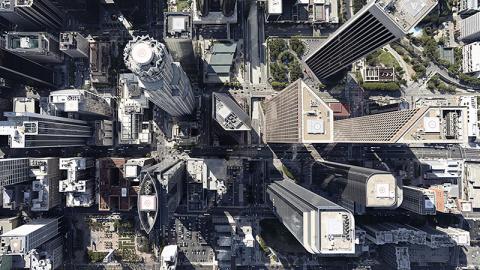Bird eye view of a city