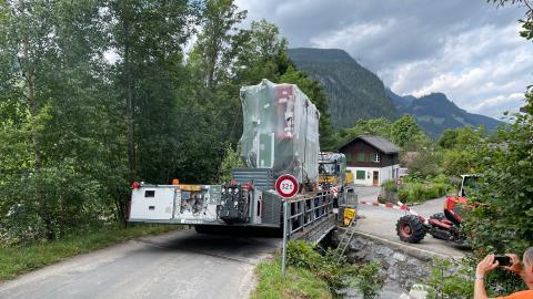 Transporting an OPT100 to a Power Transformer in the Alps