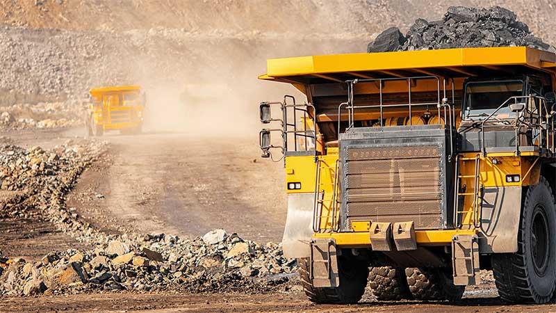 Trucks in a mining site