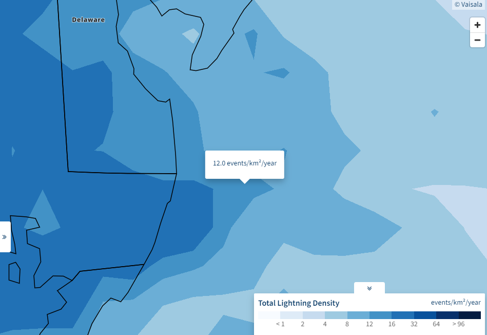 Total lightning density