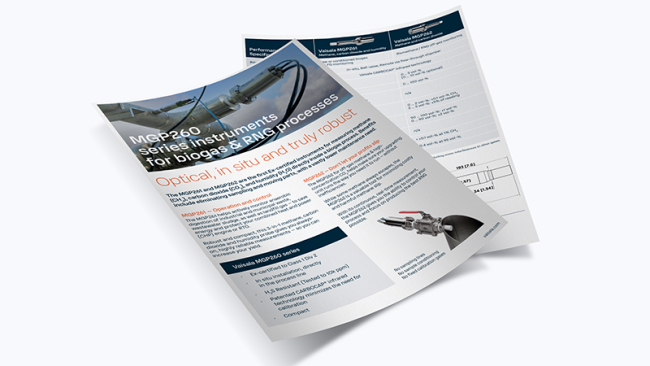 MGP260 brochure laid out with both sides showing.